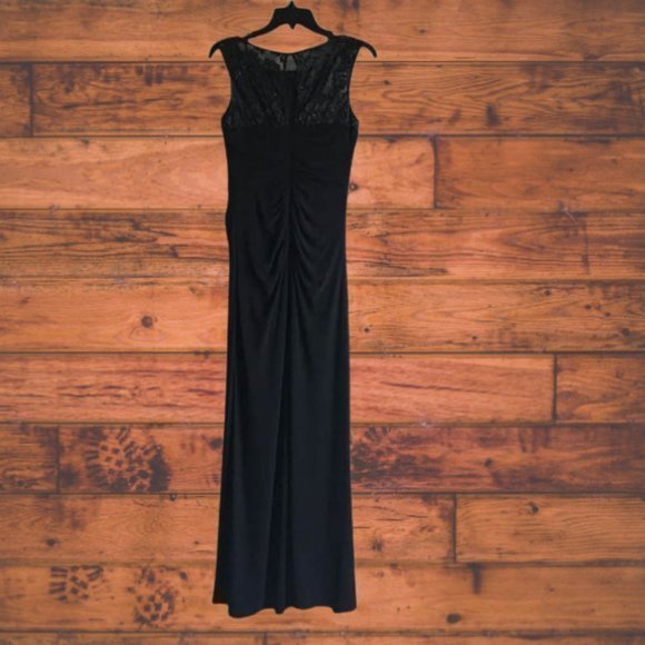 Ignite Evening by Carol Lin Long Black Dress Size 6 - Picture 1 of 3